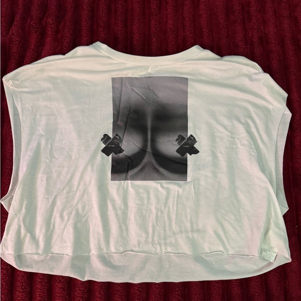 White Graphic Women's Top